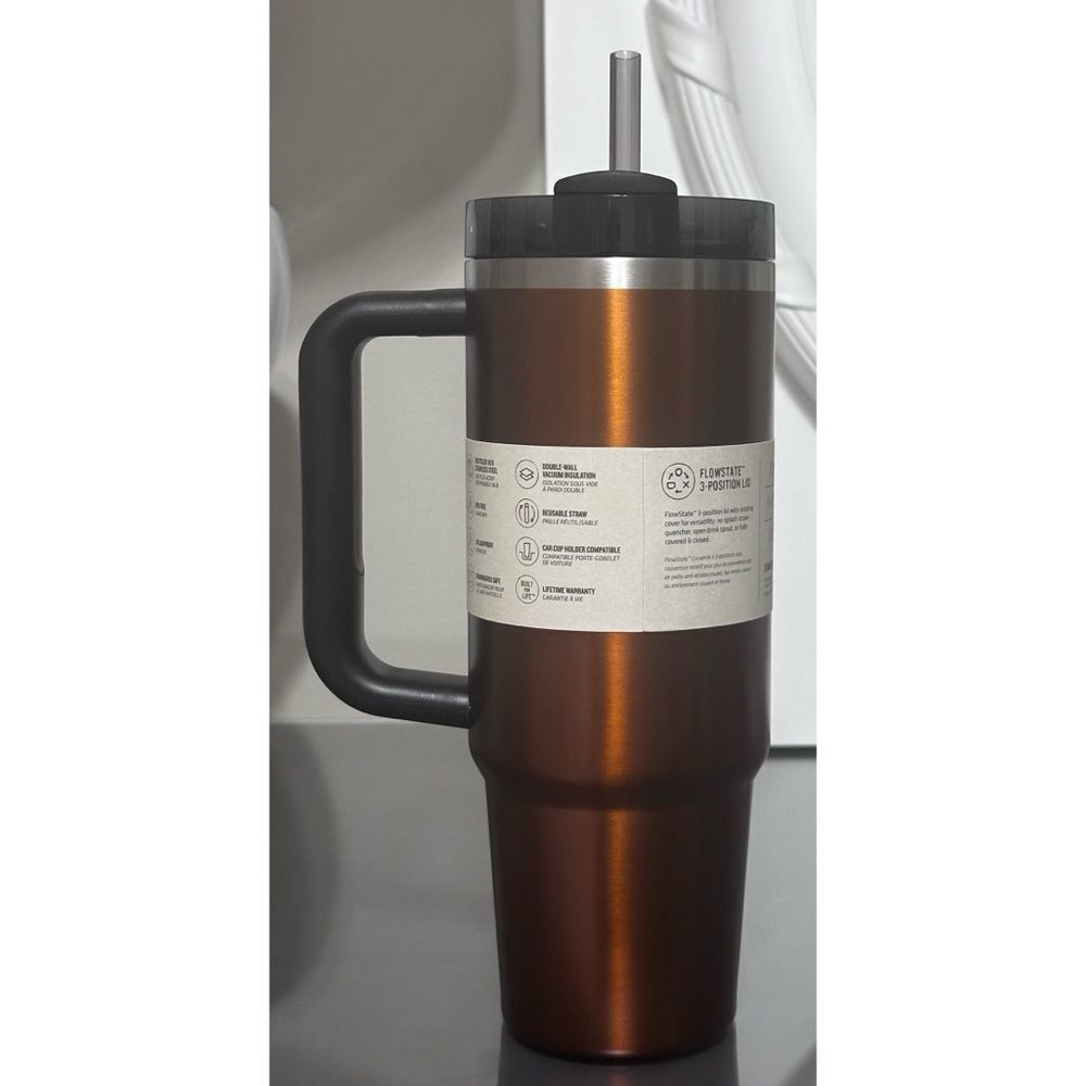 Stanley Quencher H2.0 FlowState 30oz Tumbler,‎ MAPLE GLOW - Picture 2 of 4